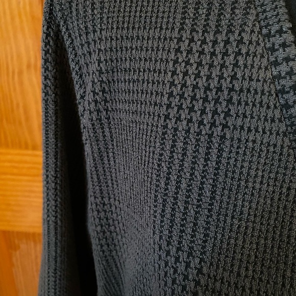 Merona Elegant Black Textured Dress Long Sleeve Flare Bottom Size Large - Picture 3 of 4